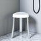 Homeroots 18"  White Aluminum And Heavy Duty Plastic Corner Shower Bench 571511 - alternate 2