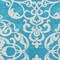 Homeroots 8' X 10' Turquoise And Ivory Damask Washable Indoor Outdoor Area Rug 614470 - alternate 2