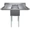 Amgood 54 in. x 23.5 in. Stainless Steel One Compartment Sink with 18 in. x 18 in. Bowl and 18 in. Left and Right Drainboards SINK S1C-181812-18LR-NF-Z - alternate 2