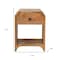 Homeroots 16" Beige Solid Wood One Drawer Nightstand 651507 - alternate 3