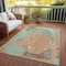 Homeroots 3' X 5' Teal Blue And Copper Abstract Washable Indoor Outdoor Area Rug 615716 - alternate 2