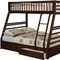 Homeroots Espresso Twin Over Full Solid Wood Bunk Bed With Storage 286524 - alternate 2