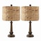 Jonathan Y Leona 21.25" Rustic Farmhouse Handwoven Water Hyacinth/Resin LED Table Lamp, Brown Wood Finish, 2PK JYL4052A-SET2 - alternate 4