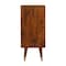 Homeroots 32in Chestnut and Gold Solid Wood Textured Door Accent Cabinet With Two Doors 654281 - alternate 2