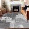 Homeroots 10' X 14' Gray And Smoky Black Abstract Washable Indoor Outdoor Area Rug 609171 - alternate 2