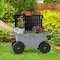 Pure Garden Rolling Garden Cart w/ Seat Plastic Storage w/ Bench & Interior Tool Tray Gardening Stool 50-LG1493 - alternate 2