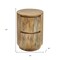Homeroots 24" Natural Solid Wood Round Drum End Table With Two Drawers 632716 - alternate 2
