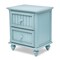 Homeroots 28" Blue Solid Wood Distressed Two Drawer Nightstand With USB Port 571342 - alternate 2