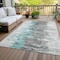 Homeroots 3' X 5' Teal Blue Charcoal And Silver Abstract Washable Indoor Outdoor Area Rug 582410 - alternate 3