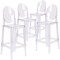 Flash Furniture Ghost Transparent Crystal Barstool with Oval Back, PK4 4-OW-GHOSTBACK-29-GG - alternate 4
