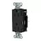 Hubbell Wiring Device-Kellems Straight Blade Receptacle, 5-15R, 15 A, 125V AC, 2 Pole, 3 Wire, Surface Mount, Grounded HBL2172STBK - alternate 2