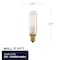 Bulbrite 25 Watt Dimmable Clear Appliance, Amusement T6 Candelabra (E12) Incandescent Light Bulb, 4PK 861500 - alternate 3