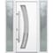 Vdomdoors Steel Door Deux 6500 White 2 Sidelight Exterior Windows Stainless Inserts Single Modern Painted-W14 DEUX6500EXD-WS-W14+36+14 x H80-Right-hand Inswing - alternate 2