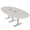 Skutchi Designs 8ft Boval Conference Table With Power | Harmony Series | 8 Person Meeting Room Table HAR-BOVL-48X96-T-K458-ESIL - alternate 1