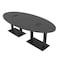 Skutchi Designs Oval Conference Table With Power, 48 in W, 96 in L, Grey HAR-OVL-48X96-DOU.BK-WA7949-EBLK - alternate 1