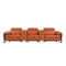 Homeroots 129" Camel Top Grain Leather Reclining Metal USB Sofa 720346 - alternate 1