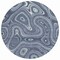 Homeroots 8' Blue And Ivory Round Geometric Washable Indoor Outdoor Area Rug 631379 - alternate 2