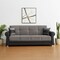 Homeroots 89" Gray Polyester Convertible Futon Sleeper Sofa And Toss Pillows With Storage 607111 - alternate 1