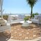Homeroots 8' Copper And Beige Round Geometric Washable Indoor Outdoor Area Rug 596017 - alternate 2
