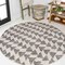 Jonathan Y Aisha Moroccan Triangle Geometric Cream/Gray 3 ft Round Area Rug MOH206B-3R - alternate 1