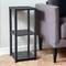 Homeroots 28" Black Square End Table With Two Shelves 372927 - alternate 2