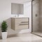 Homeroots 24" Tan Wood Floating Bathroom Vanity With White Sink And Two Drawers 624083 - alternate 3
