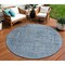 Homeroots 8' Blue And Beige Round Abstract Washable Indoor Outdoor Area Rug 616000 - alternate 1