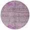 Homeroots 8' Purple And Gray Round Floral Washable Indoor Outdoor Area Rug 606208 - alternate 2