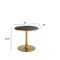 Homeroots 36" Black and Gold Glass and Steel Pedestal Base Round Top Dining Table 720925 - alternate 3