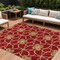 Homeroots 8' X 10' Orange And Gold Geometric Washable Indoor Outdoor Area Rug 613449 - alternate 1