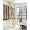 Quiet Glide 9.92 ft. White Oak Sunburst Wheel Brushed Satin Brass Rolling Hook Removable Ladder, 12 ft. Rail QG.510-10WO-12-H.06B - alternate 1