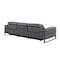 Homeroots 103" Dark Gray Top Grain Leather Reclining Metal USB Sofa 720323 - alternate 2