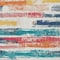 Homeroots 9' X 12' Ivory Teal Blue Orange And Red Striped Washable Indoor Outdoor Area Rug 616656 - alternate 2