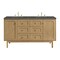 James Martin Vanities Laurent 60'' D Vanity, Light Natural Oak, w/ Parisien Bleu Quartz Top w/FreePower Wireless Charger 545-V60D-LNO-FPBL - alternate 1