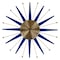 Homeroots 27" Blue And Gold Metal Silent Analog Starburst Wall Clock 626371 - alternate 1