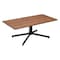 Homeroots 48" Brown and Black Wood and Steel Pedestal Coffee Table 556699 - alternate 4