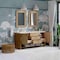 James Martin Vanities Solene 72 in. Double Vanity, Seaside Oak, w/ 3 CM Eternal Marfil Quartz Top D225-V72-SSO-3EMR - alternate 2