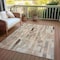 Homeroots 10' X 14' Taupe And Gray Striped Washable Indoor Outdoor Area Rug 615529 - alternate 3