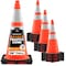 Xpose Safety Traffic Safety Cone, 28 in, PVC, Dual 6 in & 4 in Reflective Collar, DOT Approved, Orange, 12 pk OTC28-64-12-X - alternate 1