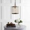 Jonathan Y Elena 10" Lantern Metal LED Pendant, Black/Brass Gold JYL9530A - alternate 3