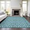 Homeroots 3' X 5' Teal Blue And Ivory Geometric Washable Indoor Outdoor Area Rug 613807 - alternate 2