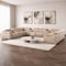 Homeroots Beige Leather Modular U Shaped Twelve Piece Corner Sectional With Console 643937 - alternate 2