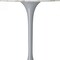 Homeroots 40" White And Gray Rounded Marble And Metal Pedestal Base Dining Table 520846 - alternate 4