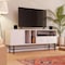 Leisuremod Rochester Rectangular TV Stand with Enclosed Storage and Powder Coated Iron Legs, White RTS60W - alternate 2