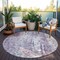 Homeroots 8' Lavender And Ivory Round Abstract Washable Indoor Outdoor Area Rug 612955 - alternate 2