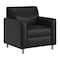 Flash Furniture Agent Black LeatherSoft Reception Chair with Right Side Charging Bank, Includes 2 Outlets, 2USB Por BT-827U-1-BK-CHR-GG - alternate 1