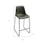 Homeroots 27" Green and Black Leather and Iron Counter Height Bar Chair 527555 - alternate 2