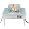 Leisuremod Walbrooke Outdoor Patio Aluminum Square Fire Pit Side Table with Lid and Fire Glass, White WW-27-GL - alternate 1