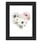 Homeroots Floral Heart Black Framed Print Wall Art 529823 - alternate 1