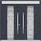 Vdomdoors Metal Double Doors Deux 1717 Gray Graphite Frosted Glass Top Transom Entry Modern Painted (W72xH96+ DEUX1717DEXD-GRE-W72xH96+16-RH-O - alternate 1